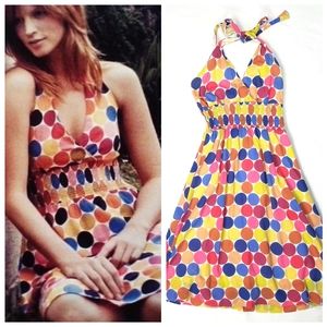 Anthro Maeve Polka Dot Halter Dress